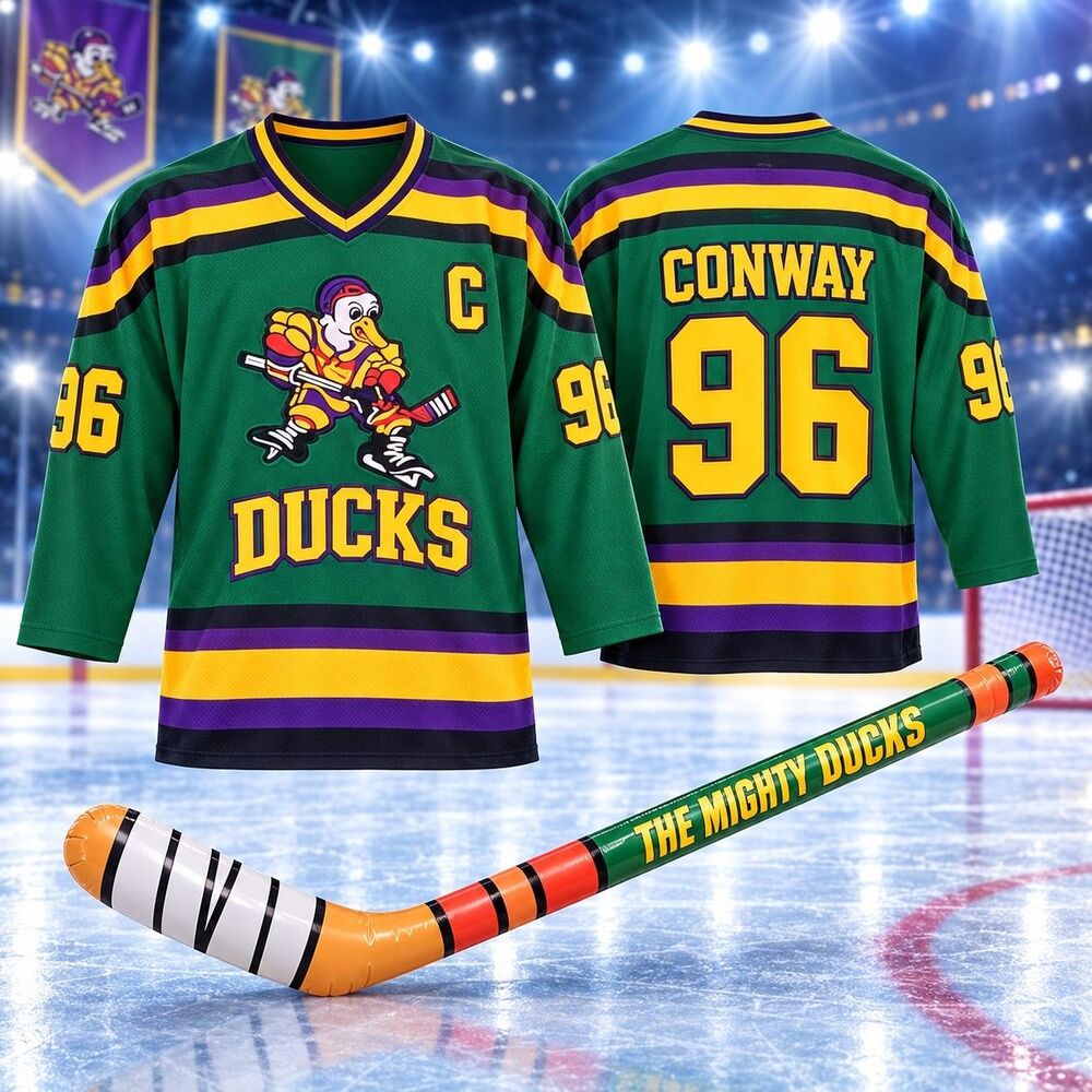 Disney Mighty Ducks Conway 96 Adult L XL Halloween Costume Hockey Player Jersey